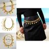 Arabic Jewelry Gold Alloy Acrylic Gem Waist Belt With Hollow Pattern For Ladies Summer Wear