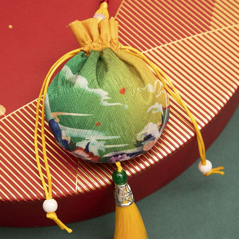 Flower Cloth Necklaces Case Chinese Style Storage Bag Women Jewelry Bag Empty Sachet Purse Pouch