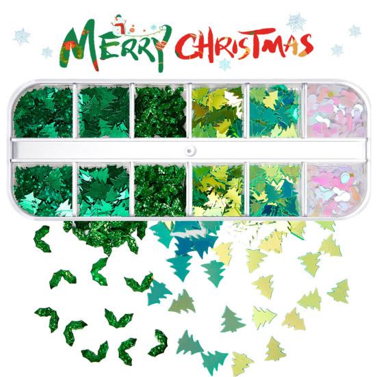 1 коробка блесток для ногтей Ультратонкие яркие цвета смешанной формы Широкое применение Легко наносится Декоративный ПЭТ