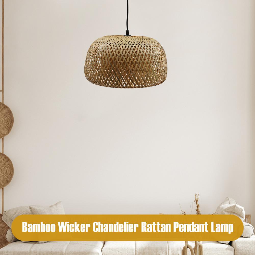 Bymaocar Антикоррозийный Винтажный Бамбуковый Плетеный Ротанговый Абажур Подвесной Светильник Потолочный Светильник Подвесной Светильник Для Гостиной, Спальни