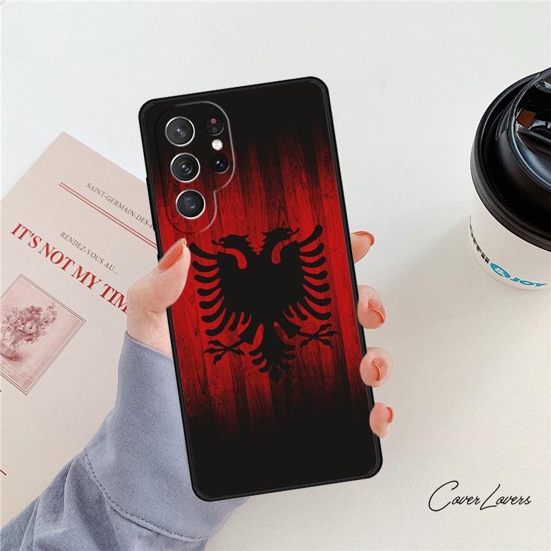 Чехол для телефона Албанский флаг Орел для Samsung Galaxy S24 S25 S23 S22 Ultra Note 10 20 Plus S20 S21 FE