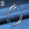 925 Sterling Silver Three Ring Smooth Heart Shaped Bracelet Fashion Jewelry