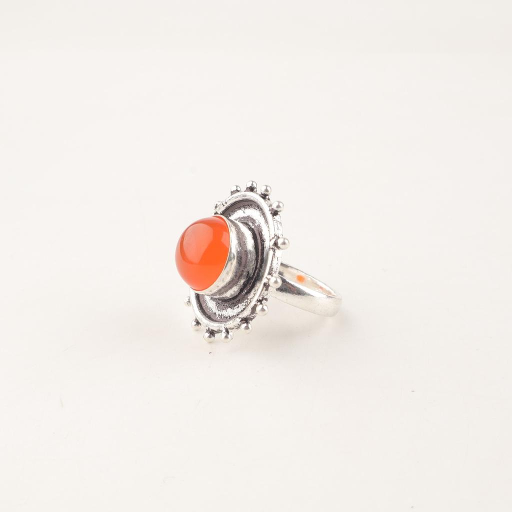 Natural Carnelian Gemstone 925 Sterling Silver Jewelry Handcrafted Ring For Gift RR-49-35
