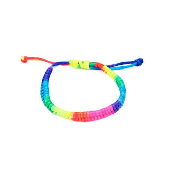 Women's Nightclub Rainbow Fluorescent Colorful Braided Woven Bracelet