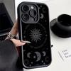 Роскошный Ретро Чехол для Телефона Луна Солнце Бог Для iPhone 17 Air 16 e 15 14 13 12 11 Pro Max Plus Mini SE Мягкий Бампер
