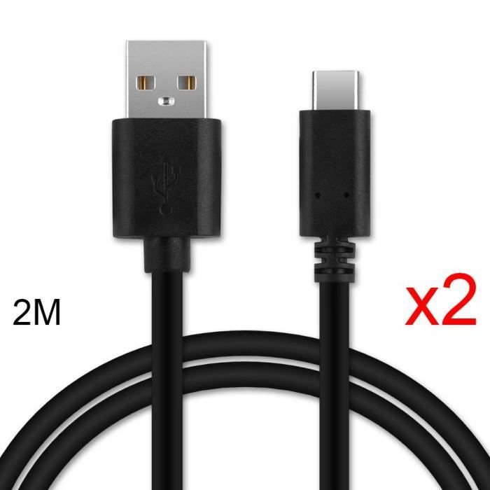 Câble Charge USB-C - E.F.CONNECTION - 2 Mètres - Compatible Xiaomi 15 14 13 12, Mi 11, Redmi Note 11/12/13/14 Pro - Lot de 2