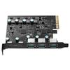 Карта расширения PCIe на USB 3.2 Gen 2 10 Гбит/с 3 порта Type A и 2 порта Type C