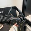 Винтажные женские сумки через плечо из ПУ с заклепками, однотонные, с цепочкой, простые, женские, хобо, клатч Phe