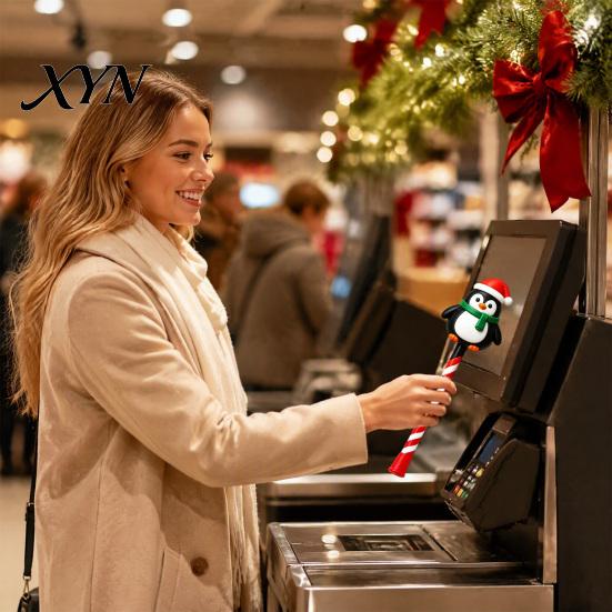Безопасный слот для кредитной карты, Рождественская палочка Tap-to-Pay, 3D-печатный держатель с конфетами, Прочная пластиковая ручка-трость, Бесконтактная палочка для оплаты на кассе,
