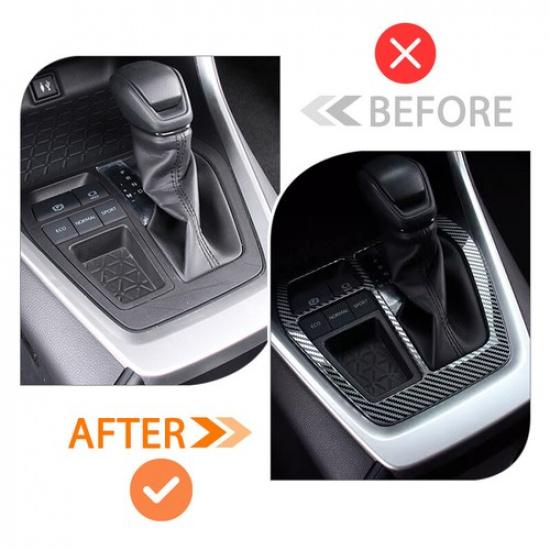 Carbon Fiber Texture Gear Shift Box Panel Cover Trim For Toyota RAV4 RAV-4 20-24