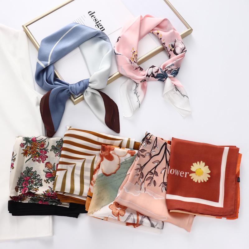 Женский универсальный шелковый квадратный шарф – летняя японская и корейская мода