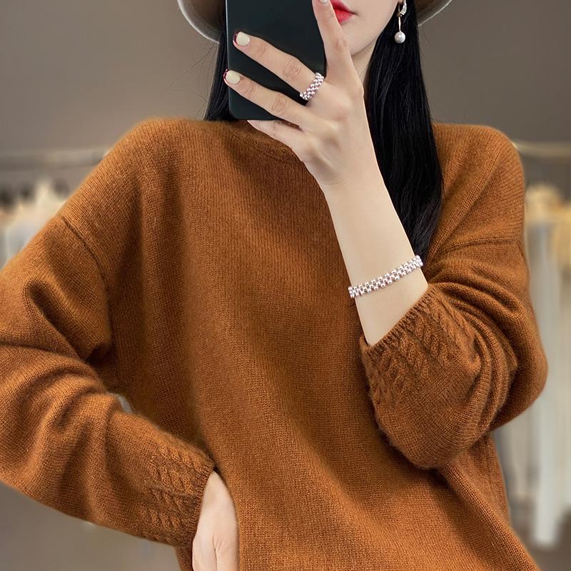 Женский кашемировый свитер Qinghe Cashmere 30% кашемир 70% шерсть Осень и Зима Пуловер Теплый и Модный