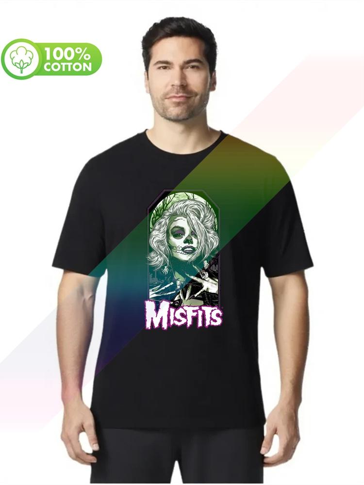 100 cotton round neck heavy weight Unisexs Tshirt Misfits Original Misfit Black S3XL Tops Tees