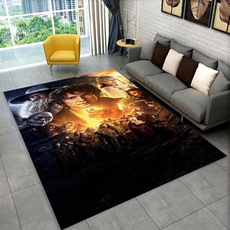 Classic L-Lord of The Rings H-Hobbit Carpet Rug for Bedroom Living Room Sofa Playroom Doormat Home Decor,Kid Area Rug Non-slip