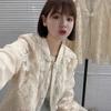 Women's Hollow Lace Jacket with Stand-up Collar - European Style, 2024 Spring, Korean Slimming Fit, Elegant Fragrance-Inspired Design.