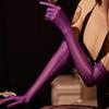 Sexy Glossy Long-sleeve Stockings Transparent Gloves Oil Shiny Tight Mittens Party Club