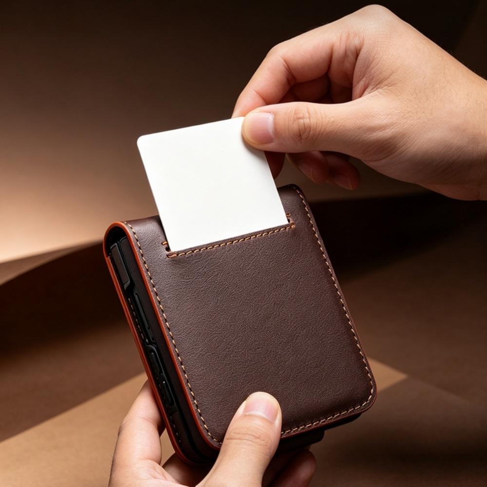 For Samsung Galaxy Z Flip8 Flip 8 NAPPA Genuine Leather Flip Case Business Premium Cowhide Card Slot Wallet Cover For Flip8