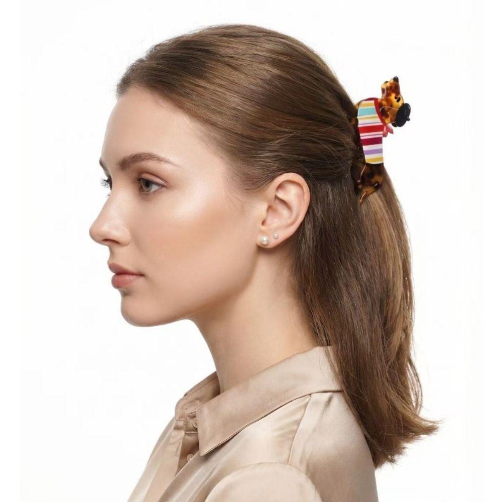 Animals Dachshund Hair Claw Large Acetate Grab Clip Fashion Cartoon Hairpin Travel