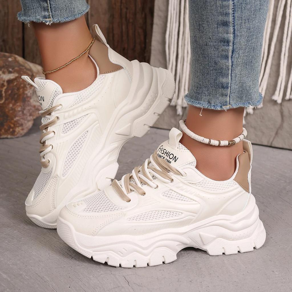 Women Sneakers Candy Colored Student Thick Soles Large Size Sneakers Women Casual Lace Up Platform Shoes Women Zapatos De Mujer