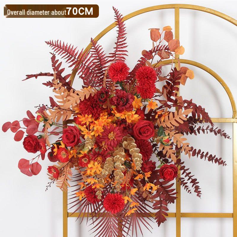 Свадебная композиция из эвкалиптового шелка: Декор прохода и сцены в горшках