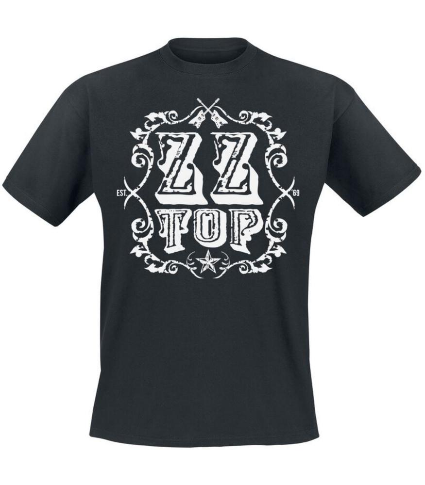 Футболка Can't Stop Rockin черная от ZZ Top Мужская Круглый вырез 100% Хлопок