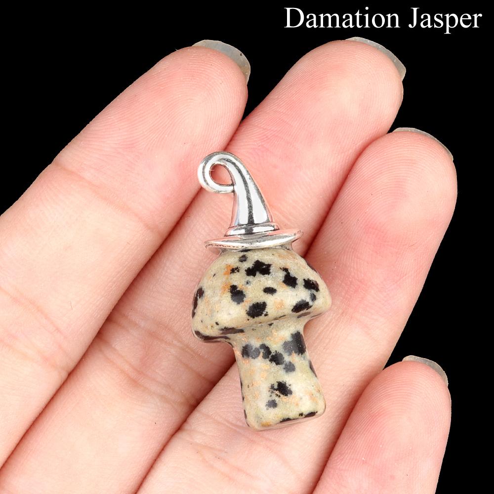 Хэллоуин Ведьмы Шляпа Натуральный Хрустальный Камень Гриб Подвеска Богемные Драгоценные Камни Подвески для Ожерелья Женщины Мужчины Изготовление Ювелирных Изделий Снова в Школу Ремесло