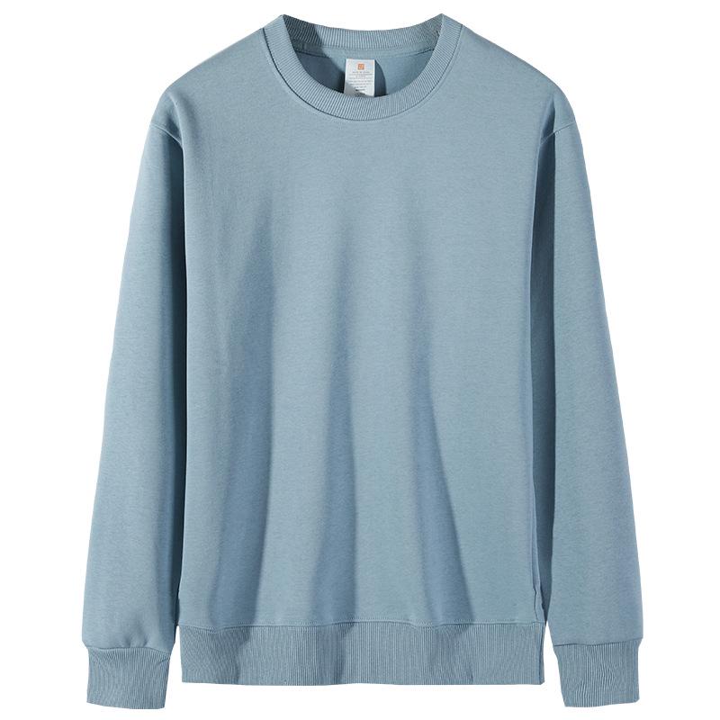 Худи унисекс Hua Cotton с круглым вырезом - Осенне-зимняя классика, однотонное