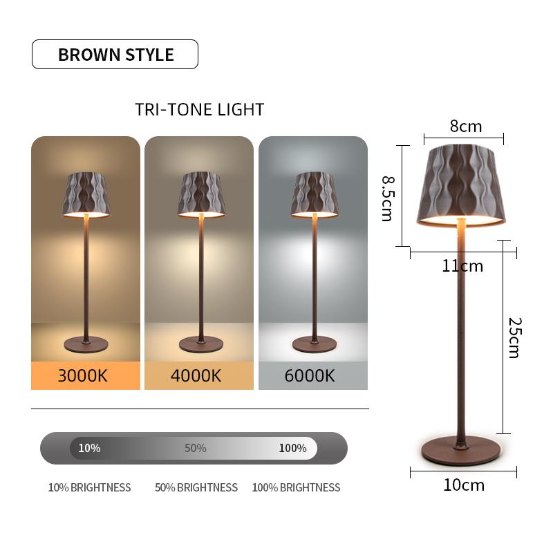 3 цвета Настольная лампа Перезаряжаемый настольный ночник Сенсорное затемнение Прикроватные лампы Освещение для обеденного стола Для отеля Бара Кафе Свет для настроения