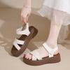 British Style Retro Soft-soled Sandals Women's 2025 Summer New Sandals Casual Wear Thin Non-slip Beach Sandals