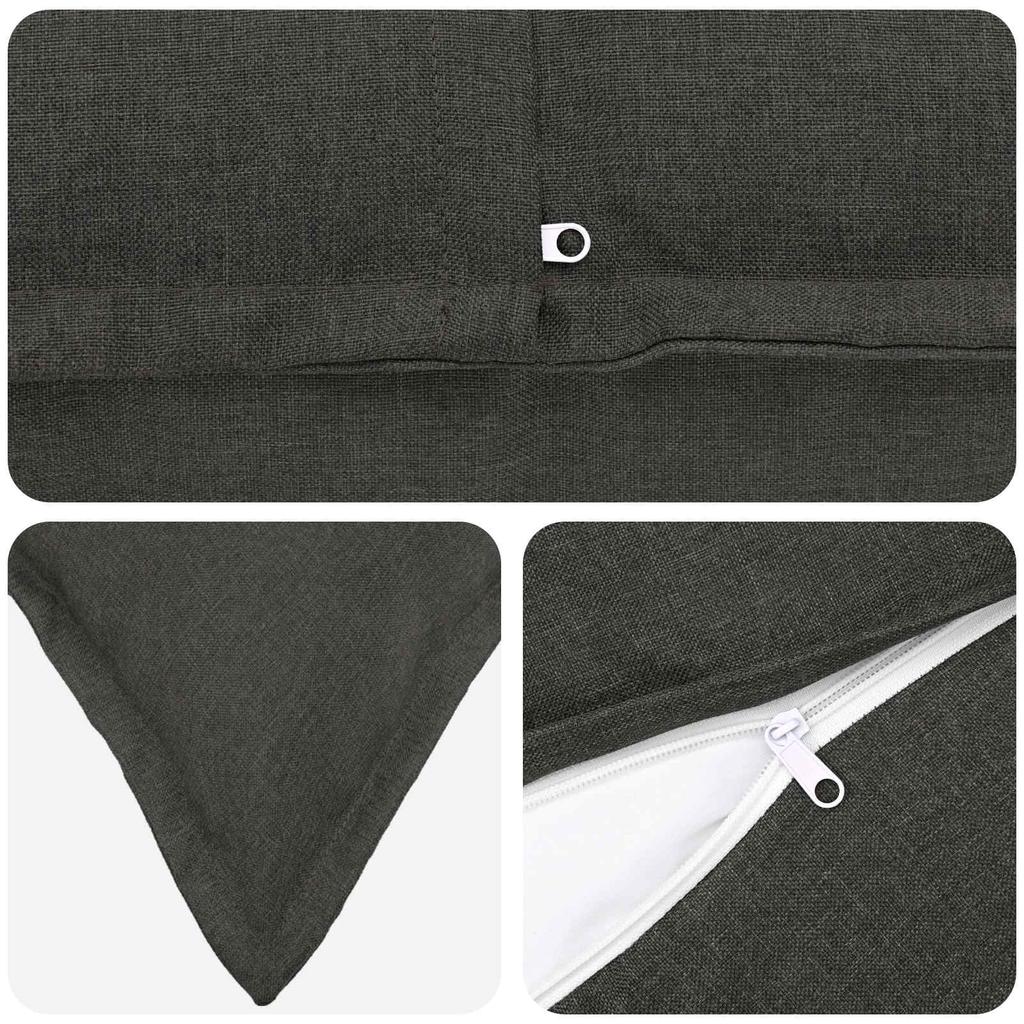 Cushion Cover 12 pcs HOUTEN Dark Grey 40 x 80 cm Faux Linen