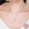 WOSTU Hot Fashion 100% 925 Sterling Silver Lovely Cat Exquisite Women Pendant Necklace