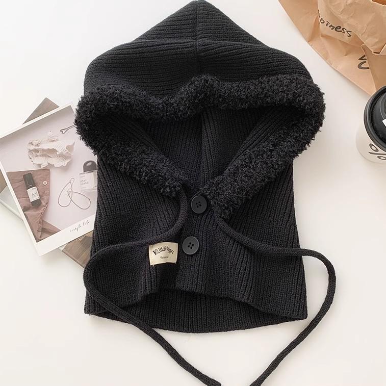 Balaclava Hat with Big Head Surrounds The Head Hat with Autumn and Winter Warm Korean Style Hat