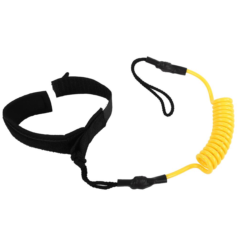 Kayak Accessory Safety Paddle Stand Up Paddle Surfing Leash For Surfboard (Yellow)