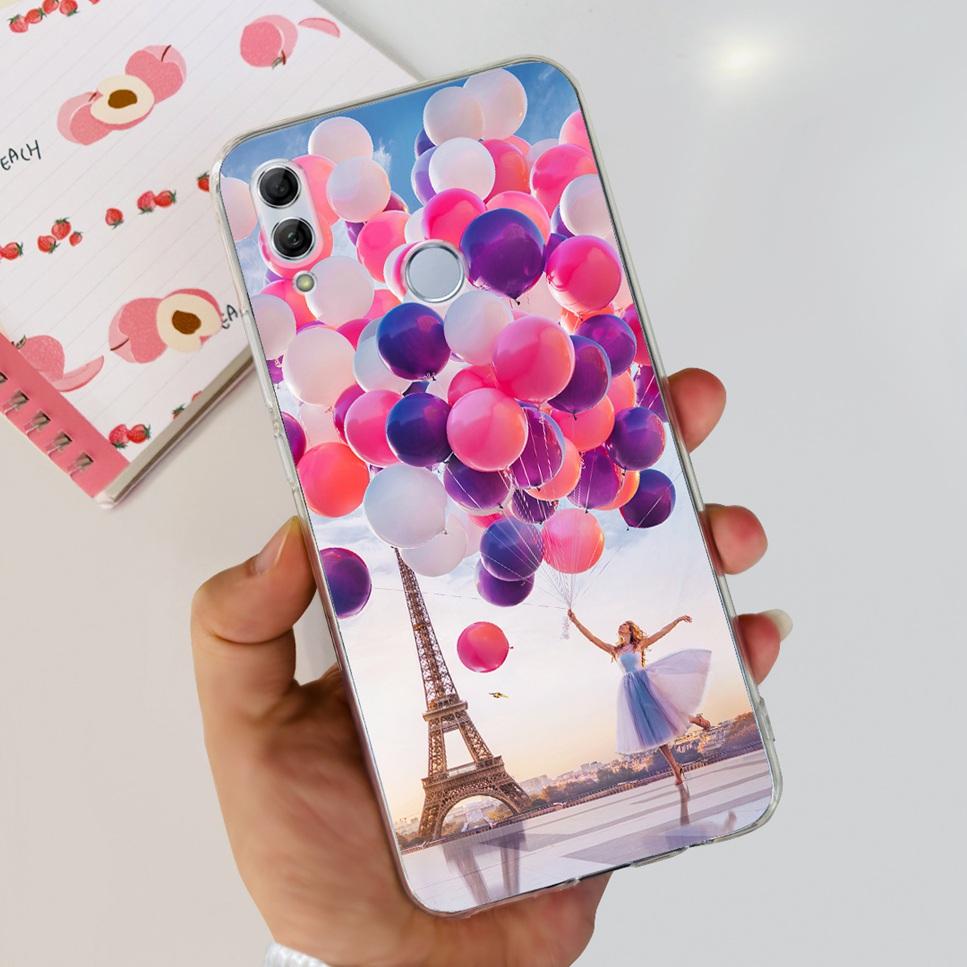 Чехол для Honor 10 Lite HRY-LX1 Роскошный Цветок Любовь Мягкий ТПУ Силикон Прозрачная Крышка Для Huawei Honor 10Lite 6.21" Чехол для Телефона Fundas