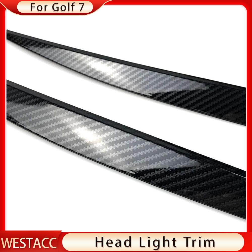 2 шт., накладка на фару автомобиля, наклейка для Volkswagen VW GOLF 7 MK 7 GTI, головной светильник, лампа для украшения бровей