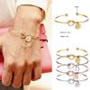 26 Letters Personalized Initial Knot Bracelet Monogram Bridesmaid Bracelet Bangle Charm Jewelry
