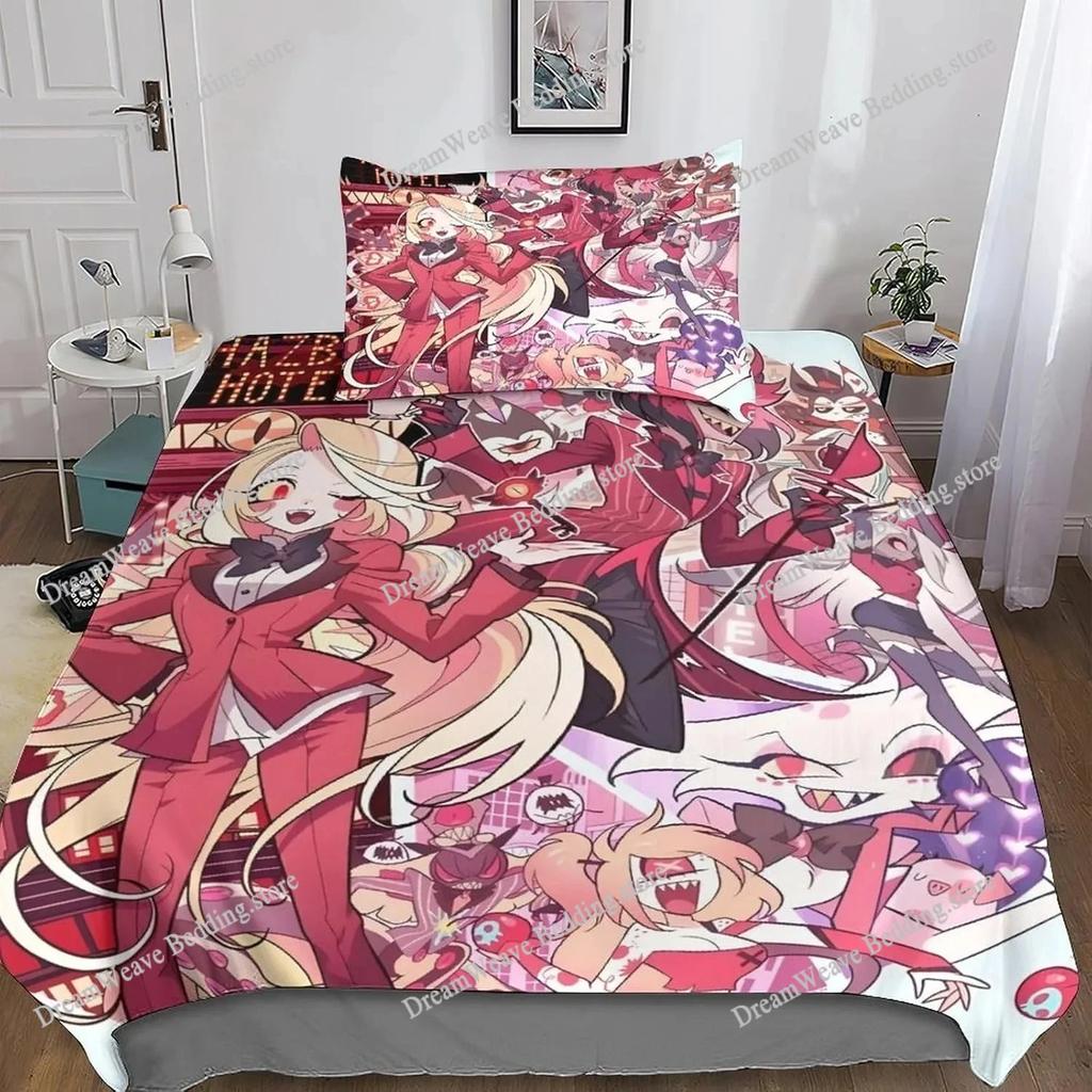 Anime Stolas Helluva Hazbin Hotels Boss Bedding Set Boys Girls Twin Queen Size Duvet Cover Pillowcase Bed Boys Adult Quilt Cover