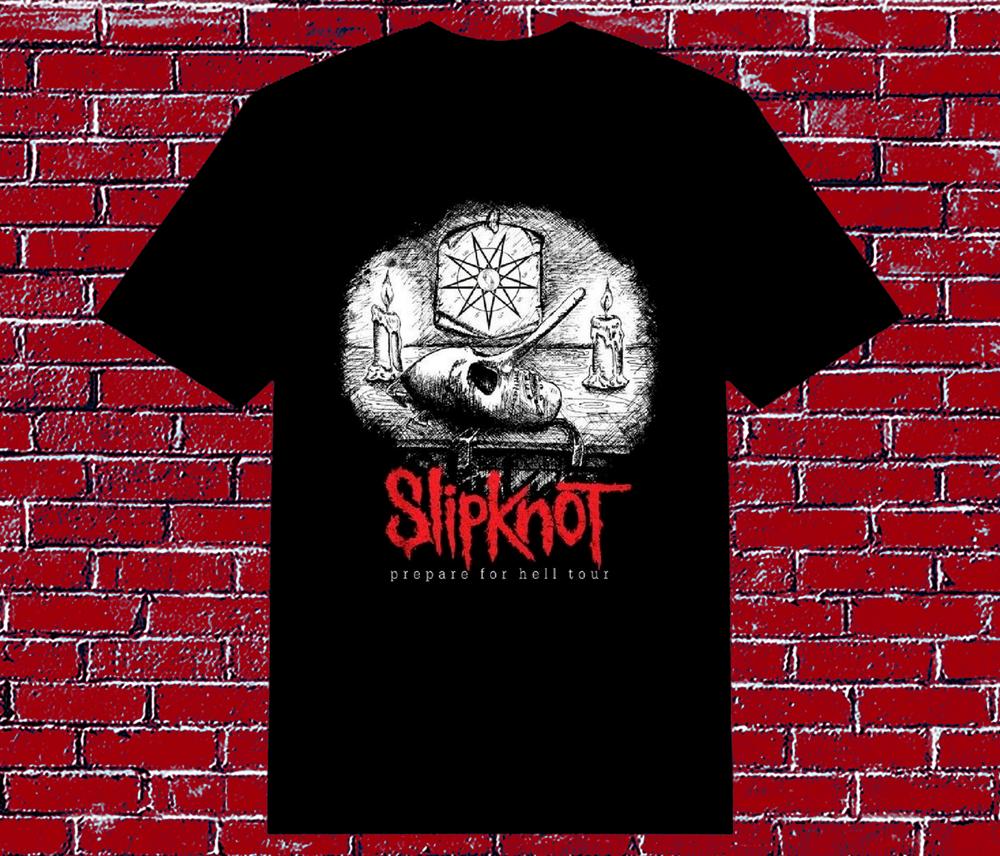 Hot Prepare for Hell Tour Slipknot Band Black Unisex Full Size Shirt F2583