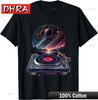 Vinyl Record Sunset Retro Vintage Vinyl Record Turntable T-Shirt Funny Tshirts Cool Casual Retro Tops Hip Hop Wardrobe Essential