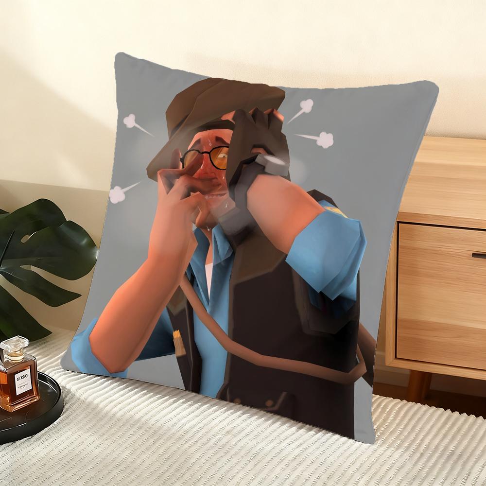 T-Team F-Fortress 2 Чехол для подушки-подушки Мягкий коротковорсовый чехол для подушки Гладкая уютная текстура Эстетичный чехол для подушки Домашний декор