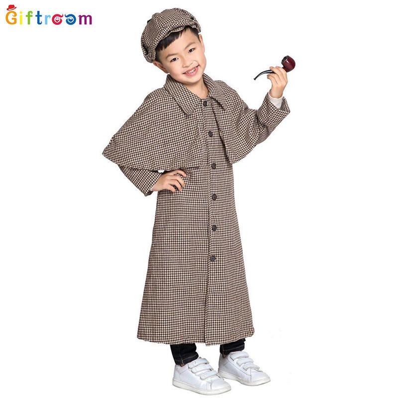 Модный Костюм Шерлока Холмса Для Мальчиков Идеально Подходит Для Хэллоуина И Театральных Представлений