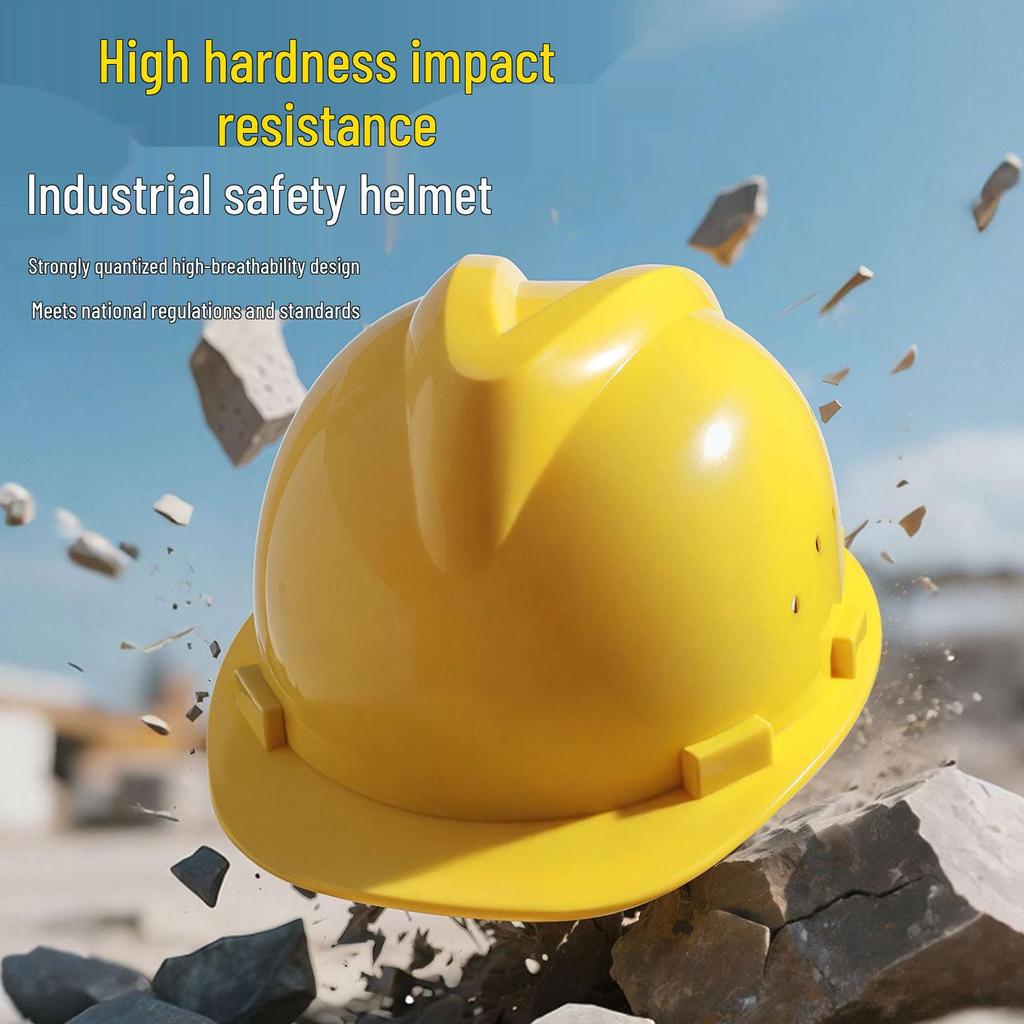Iron Head Kung Fu Classic V-Shaped Breathable Anti-Smash Safety Helmet with Printing for Construction and Labor Protection.