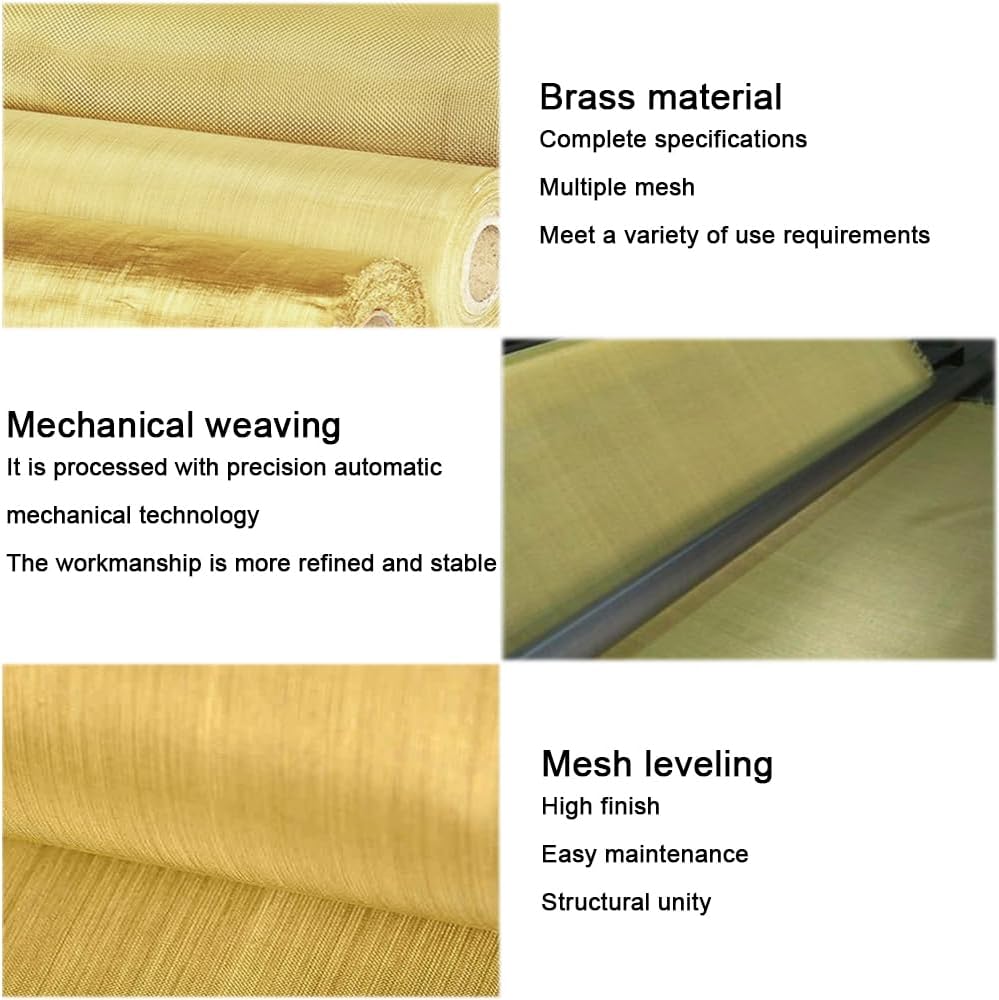 20-200Mesh Металлическая сетка Защитные ткани Сетка Медная проволока Фильтр Сетка Немагнитный сигнальный экран Детали инструментов Латунная плетеная проволока