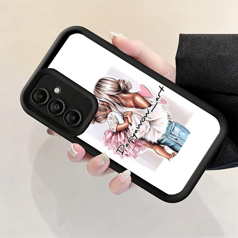 Phone Case for Samsung Galaxy A17 A16 A15 A14 A13 Mom Baby Girls Theme A56 A36 A26 A55 A35 A25 A54 A34 A24 A53 A33 A23 A07 A06