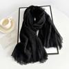 Blue Scarf Elegant Woman Chiffon Shawl Cotton Scarf Women Red Burgundy Scarf Scarves for Ladies XWJ09