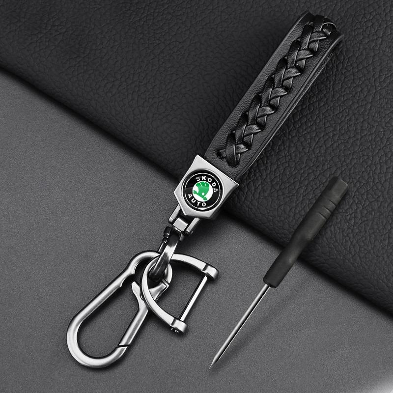 Car Braided Rope Keychain Keyring Key Holder Couple Gifts for Skoda SCALA Superb Octavia 2 3 A4 A5 Fabia Kamiq Kapoq Kodiaq Rapid