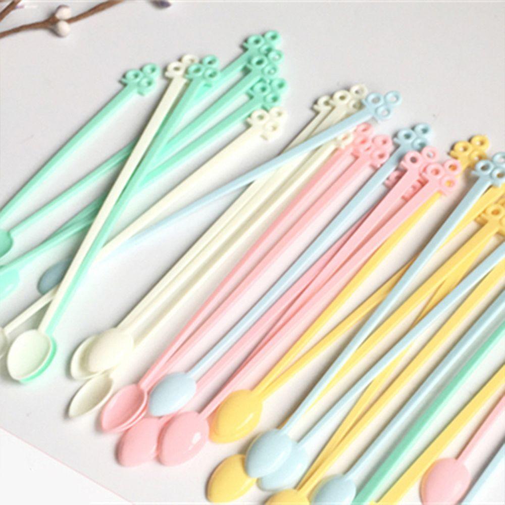 High Quality Fruit Drinking Long Stir Mini Coffee Spoon Plastic Bar Candy Color