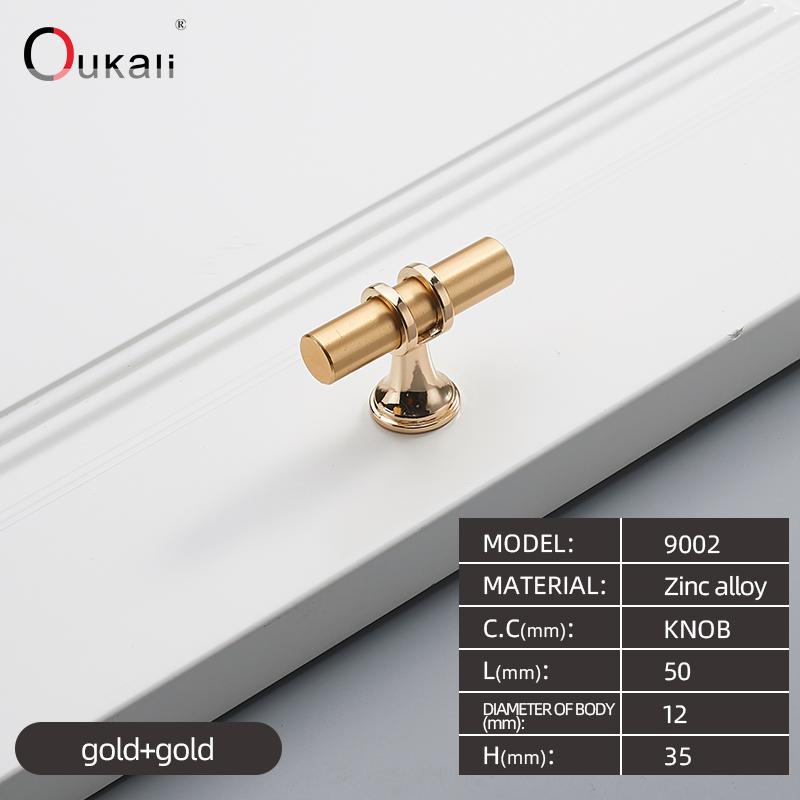 Oukali Promotion Factory Top Seller Zinc Alloy New T Bar Pull Kitchen Cupboard Cabinet Drawer Door Long Knurled Handles