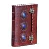 Винтажный кожаный журнал с тремя камнями лазурита, дневник в твердом переплете, скетчбук с замком