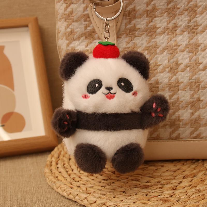 Persimmons and Persimmons Panda Pendant Plush Bag Keychain Pendant Doll Panda Doll Souvenirs Around Men and Women